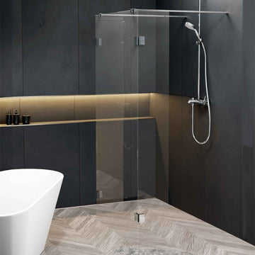 Paroi de douche italienne SCANDIC NXT 202 RIHO 136x37 x200 cm à charnières chromées
