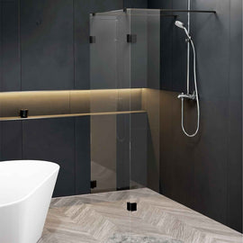 Paroi de douche italienne SCANDIC NXT 202 RIHO 156x37 x200 cm à charnières noires