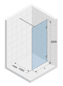 Paroi de douche walk-in SCANDIC NXT 400 RIHO 80 x200 cm à charnières noires-1