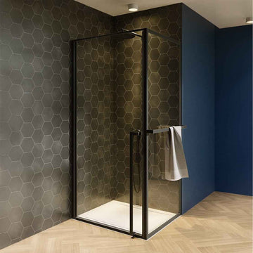Cabine de douche d'angle LUCID 201 RIHO 90x90 x200cm avec porte battante