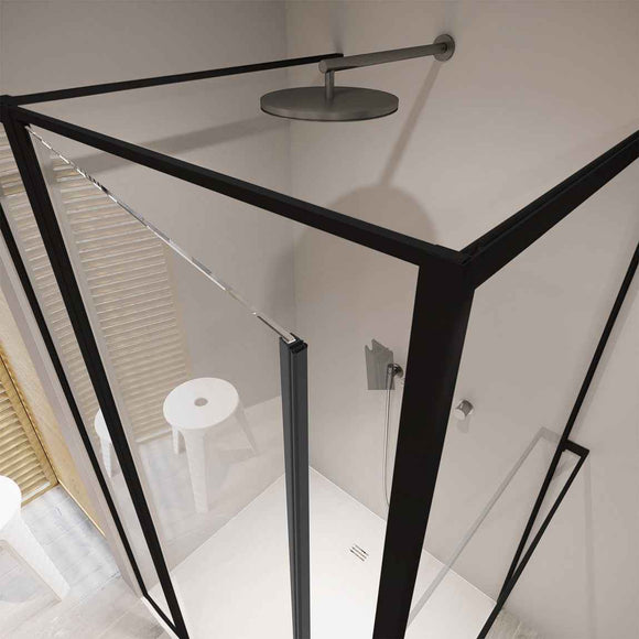 Cabine de douche d'angle LUCID 203 RIHO 110x90 x200cm avec porte battante