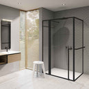 Cabine de douche d'angle LUCID 203 RIHO 110x90 x200cm avec porte battante