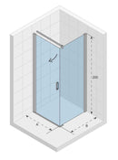 Cabine de douche d'angle NOVIK 201 RIHO 100x80 x200cm avec porte battante