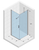 Cabine de douche d'angle NOVIK 201 RIHO 100x120 x200cm avec porte battante