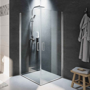 Cabine de douche d'angle NOVIK 209 RIHO 80x80 x200cm avec 2 portes battantes