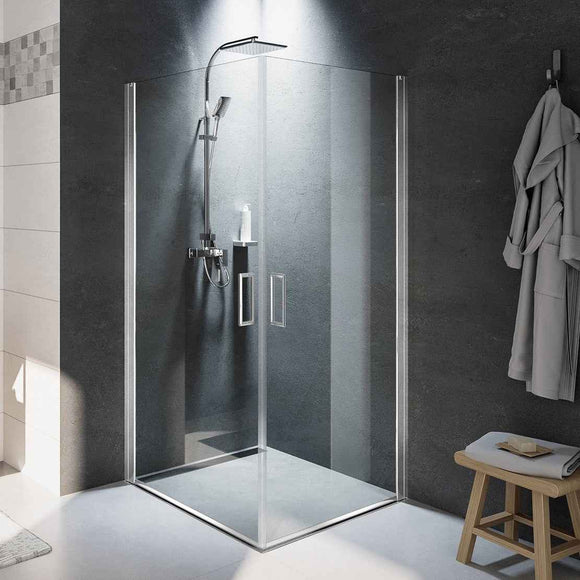 Cabine de douche d'angle NOVIK 209 RIHO 90x90 x200cm avec 2 portes battantes