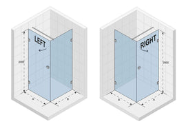 Cabine de douche d'angle SCANDIC NXT 201 RIHO 80x90 x200cm à charnière chromée