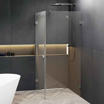 Cabine de douche d'angle SCANDIC NXT 201 RIHO 90x100 x200cm à charnière chromée