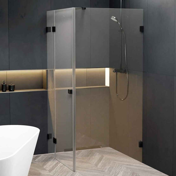 Cabine de douche d'angle SCANDIC NXT 203 RIHO 100x80 x200cm à charnière noire