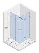 Cabine de douche d'angle SCANDIC NXT 207 RIHO 80x80 x200cm à charnière noire