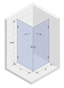 Cabine de douche d'angle SCANDIC NXT 209 RIHO 100x80 x200cm à charnière noire