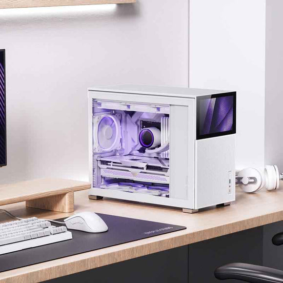 Boîtier Micro-ATX Jonsbo D31 MESH avec écran en verre trempé - blanc