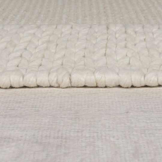 Tapis de salon design tressé en laine pilat