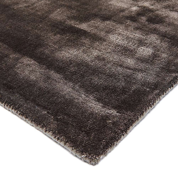 Tapis de salon en viscose fait main titane