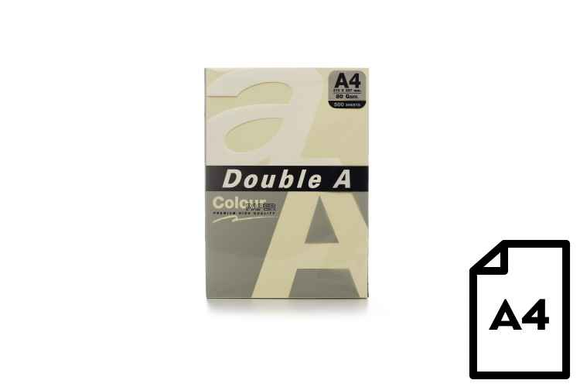 Colour paper Double A, 80g, A4, 500 sheets, Ivory