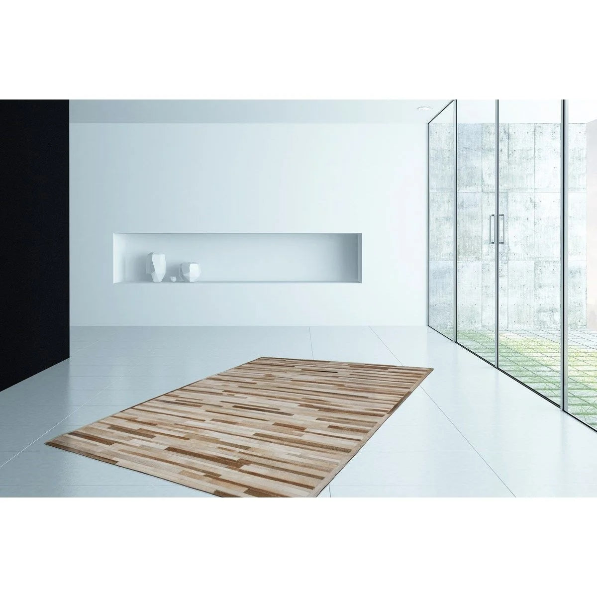 Tapis de salon cuir véritable glind