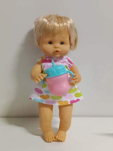 Ecost Customer Return Nenuco and Her Tricycle Baby Doll with Cute Dress, Pink Tricycle with Basket,