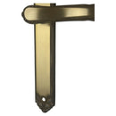 2 poignées de porte sur plaque ISABELLA, Sans trou pour pièce à vivre, Finition laiton patiné, Entraxe standard 195 mm-8