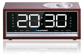 BLAUPUNKT CR60BT Bluetooth Radio Alarm Clock, brown wood