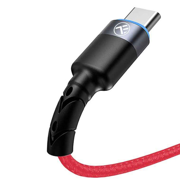 Câble de données Tellur USB vers Type-C avec lumière LED 3 A 1,2 m Rouge