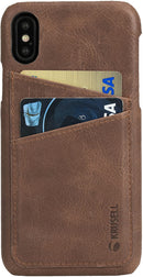 Étui pour cartes Krusell Sunne 2 pour iPhone X, cognac vintage (61104)
