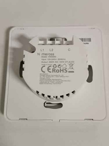 Retour client Ecost Interrupteur d'éclairage intelligent Meross HomeKit, interrupteur mural Wi-Fi 2 voies, nécessite un fil neutre