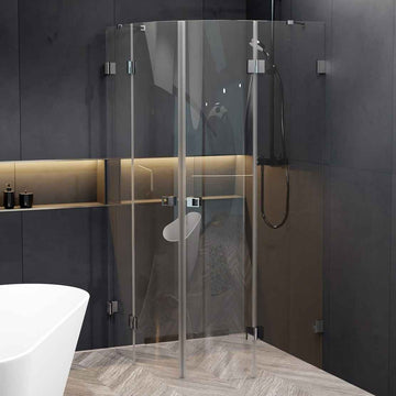 Cabine de douche ¼ de cercle SCANDIC NXT 309 RIHO 100x100 x200cm à charnière chromée