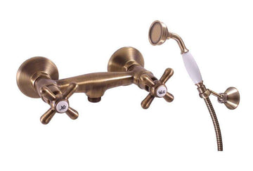 Mélangeur douche mural rétro MORAVA en laiton bronze