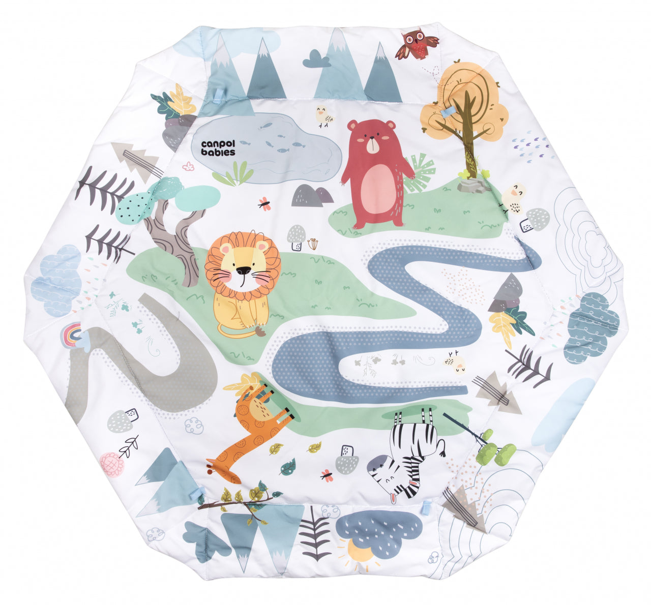 CANPOL BABIES Tapis de jeu éducatif avec parc pour enfants de 0 à 12 ans, SAFARI, 81/100