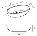 Vasque à poser beige ESCALA RIHO 55x32 cm solid surface