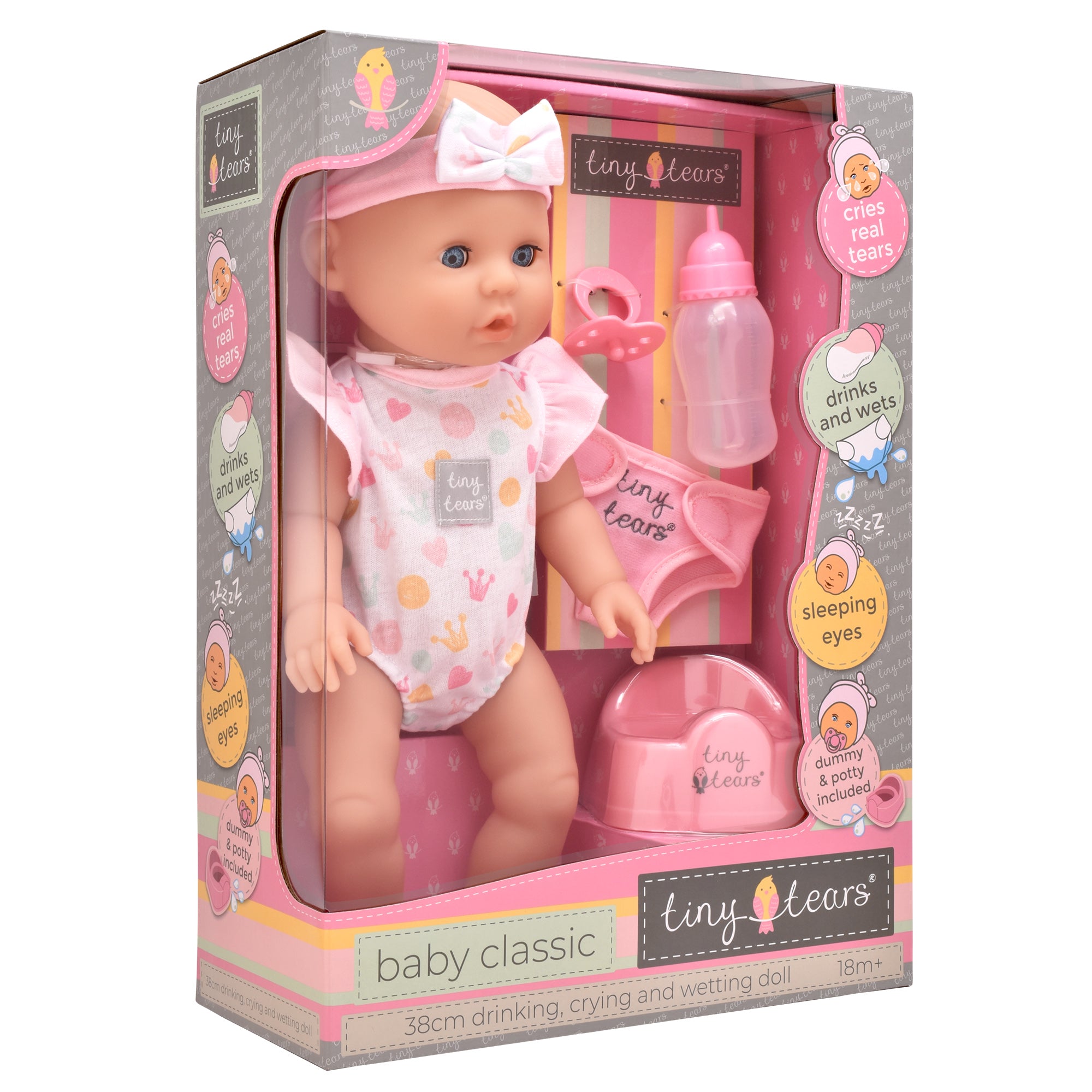 Poupée bébé TINY TEARS Classique, déchirant et mouillant, 11006