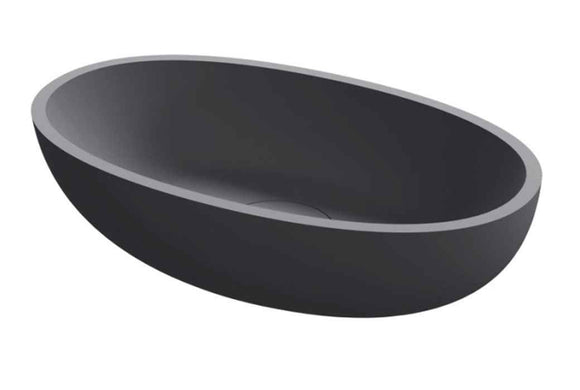 Vasque à poser gris mat ESCALA RIHO 55x32 cm solid surface