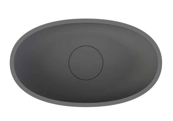 Vasque à poser gris mat ESCALA RIHO 55x32 cm solid surface