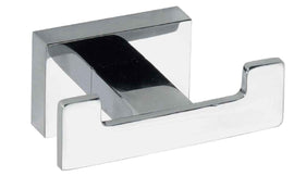 Patère double murale laiton chromé PLAZA 3,5x8x5 cm