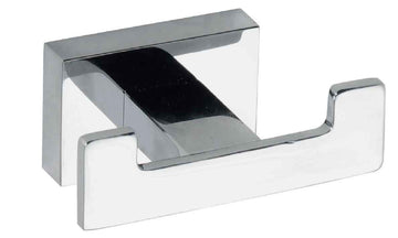 Patère double murale laiton chromé PLAZA 3,5x8x5 cm