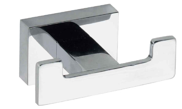 Patère double murale laiton chromé PLAZA 3,5x8x5 cm