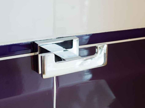 Patère double murale laiton chromé PLAZA 3,5x8x5 cm