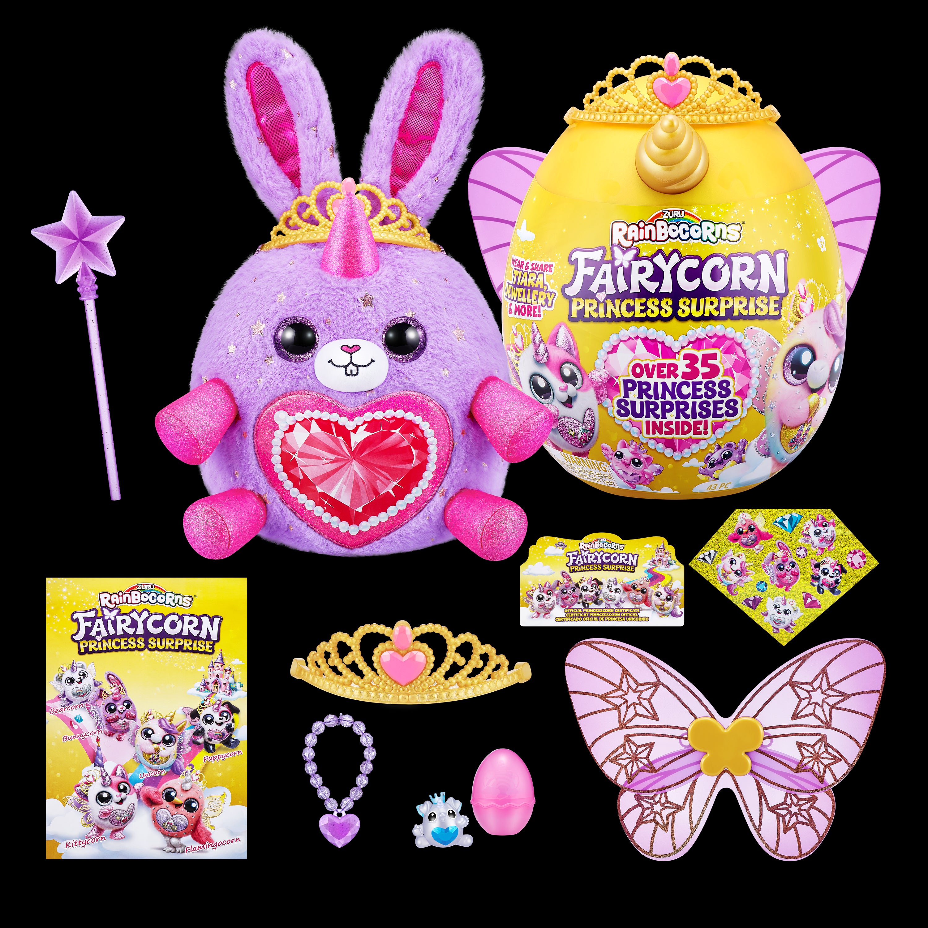 Peluche RAINBOCORNS avec accessoires Fairycorn Princess, série 6, 9281