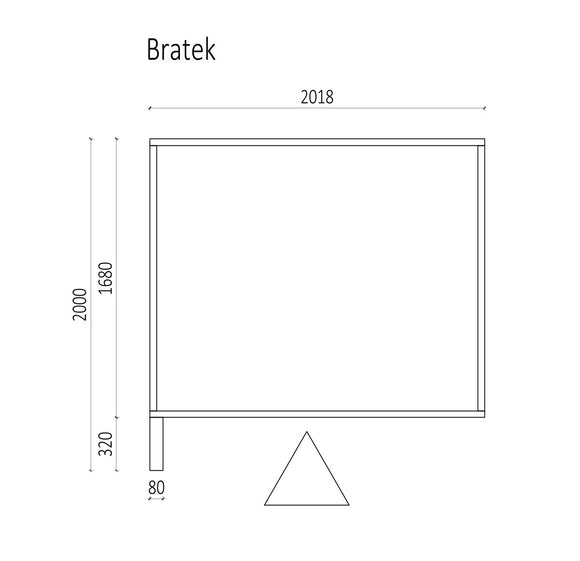 Abri de jardin moderne BRATEK à bardeau noir 203,8x201,9 H. 229 cm coloris chêne porte en verre
