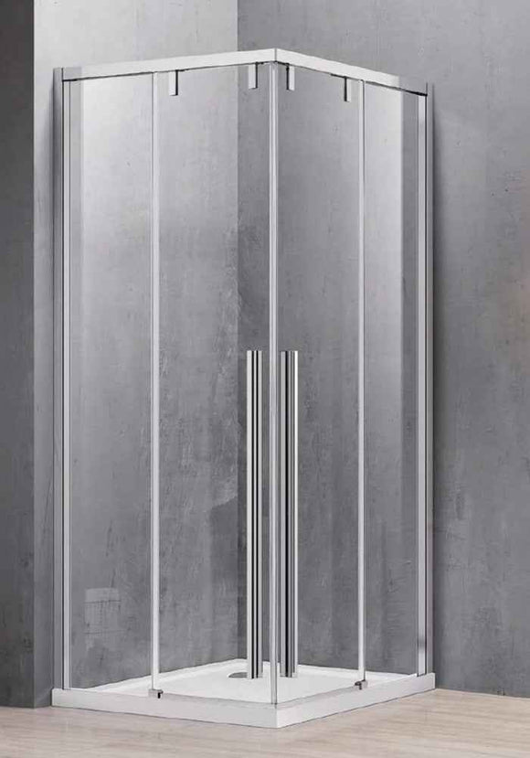 Paroi de douche coulissante SANTORINI 100 profilé chromé 80 x200cm