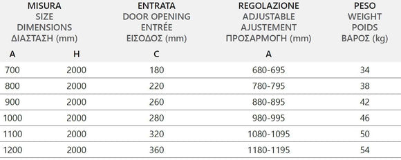 Paroi de douche coulissante SANTORINI 100 profilé rose gold 90 x200 cm