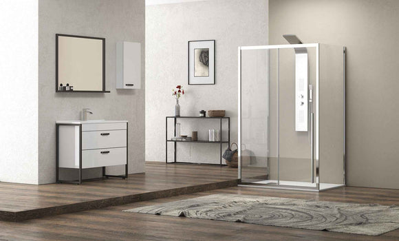 Cabine de douche SANTORINI 400 120x70 x200 cm profilé chromé