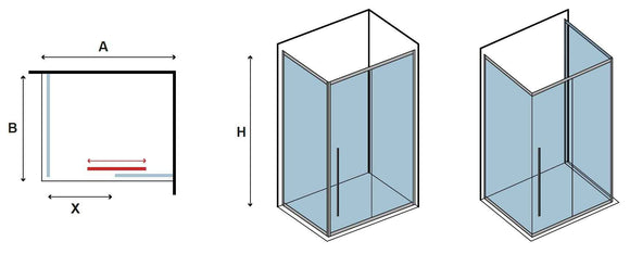 Cabine de douche SANTORINI 400 120x70 x200 cm profilé chromé