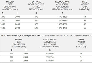 Cabine de douche SANTORINI 400 130x80 x200 cm profilé chromé
