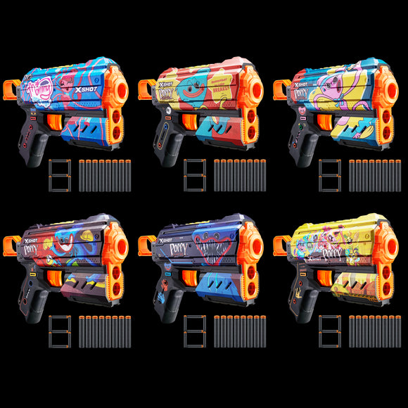 Pistolet jouet x-shot poppy playtime série skins 1 flux assortiment 36649