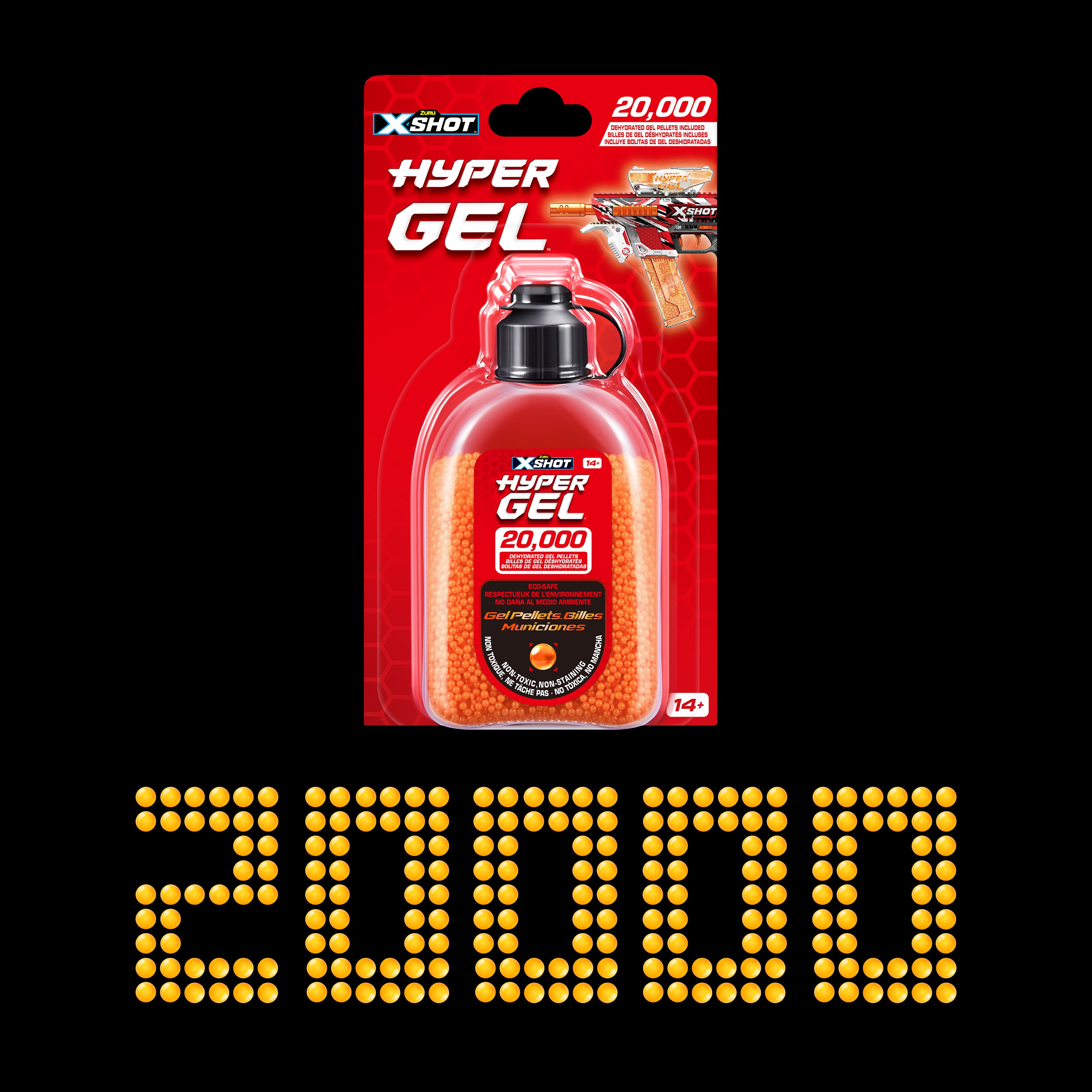 Recharge X-SHOT Hyper Gel, 20 000 gélules, assortiment, 36625