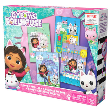Spinmaster games ensemble de puzzles gabbys dollhouse 4 puzzles 6067990