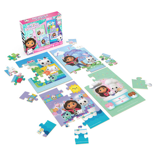 Spinmaster games ensemble de puzzles gabbys dollhouse 4 puzzles 6067990