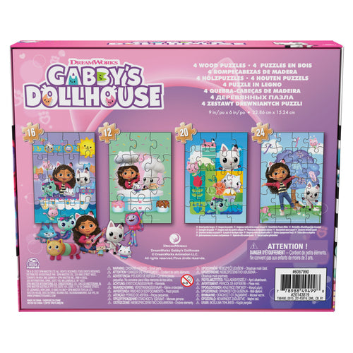 SPINMASTER GAMES Ensemble de puzzles Gabbys Dollhouse, 4 puzzles, 6067990