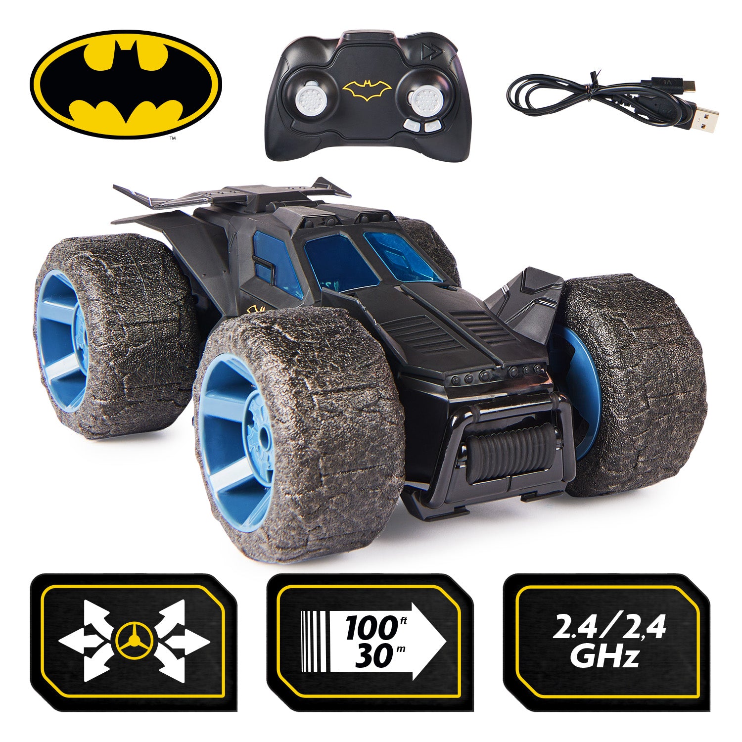 Véhicule télécommandé batman stunt force batmobile 6066871
